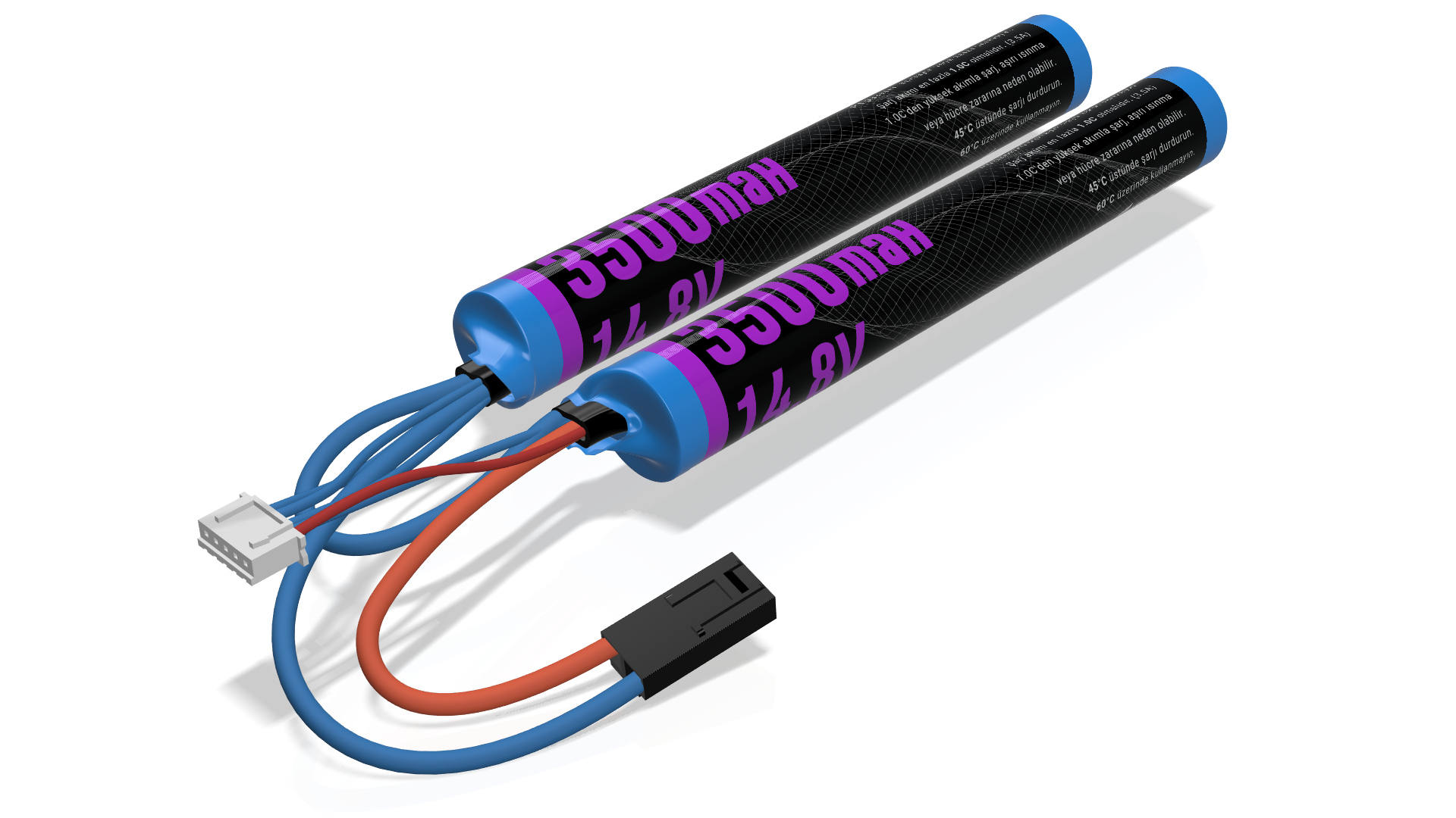 EMR 14.8V 3500mAh Lithium Ion İki Yaprak Airsoft Pil
